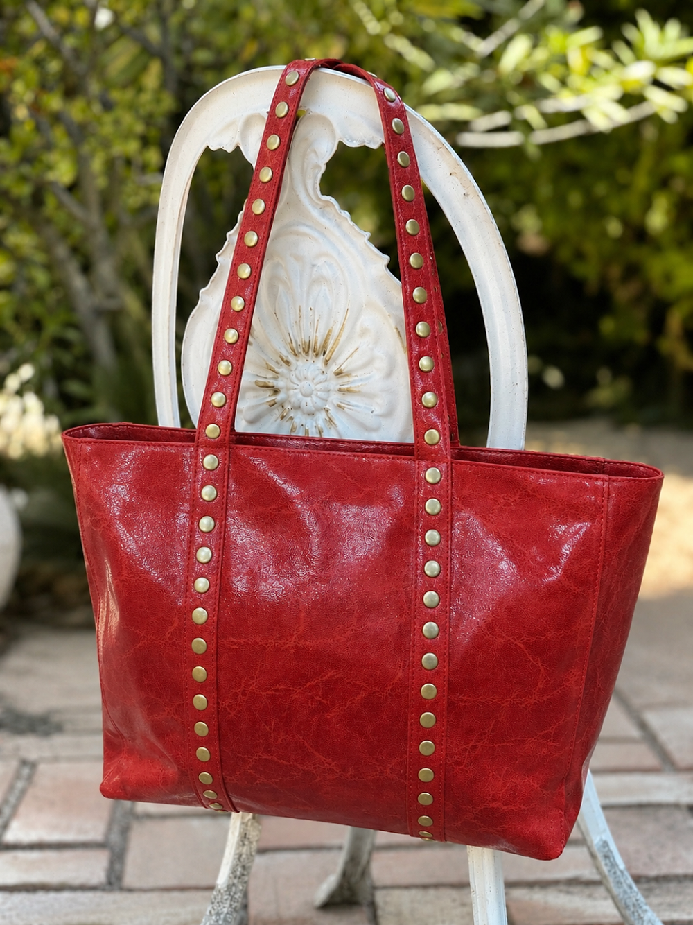 BOLSO METALIZADO TACHAS