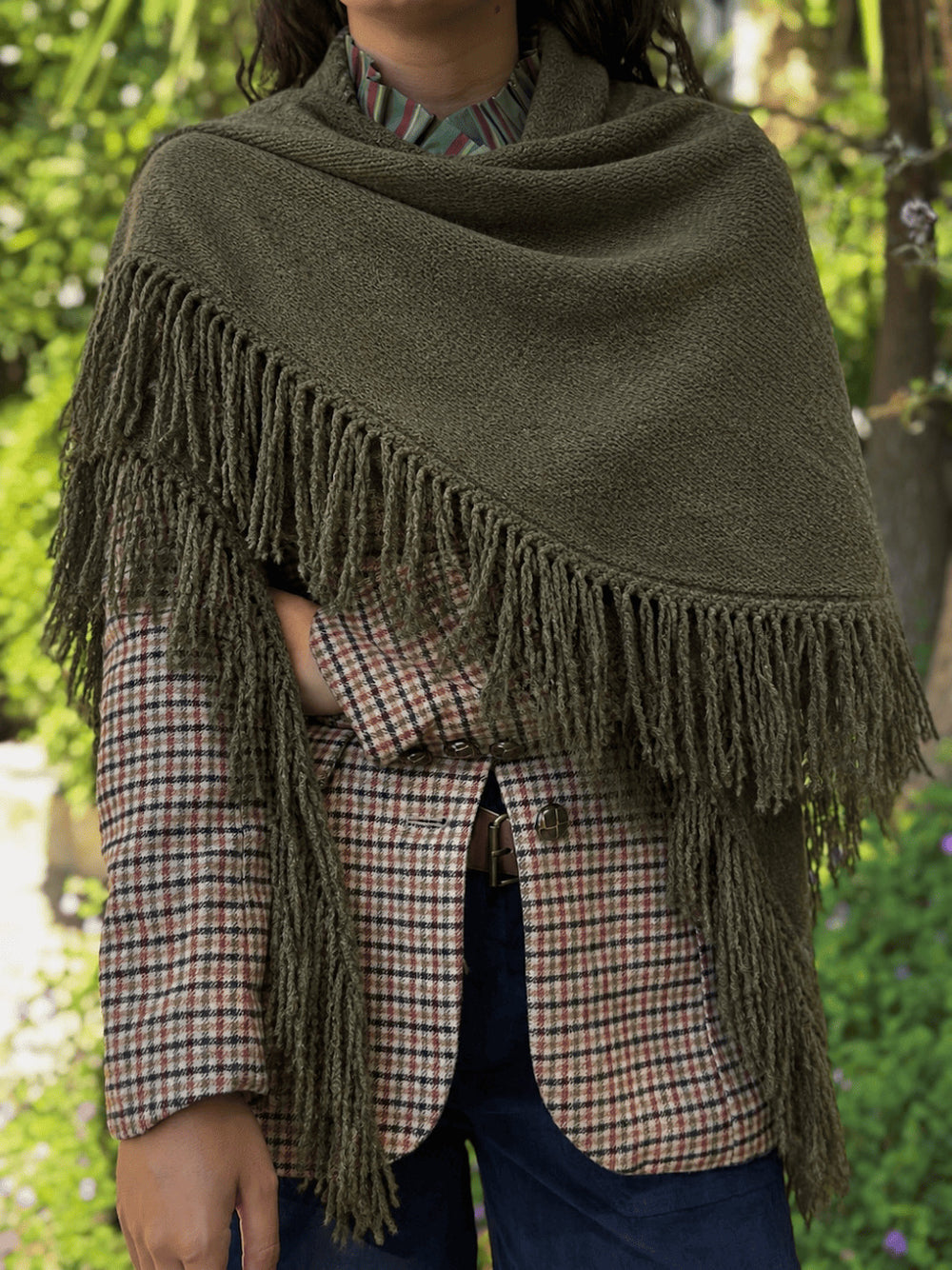 PONCHO FLECOS VERDE
