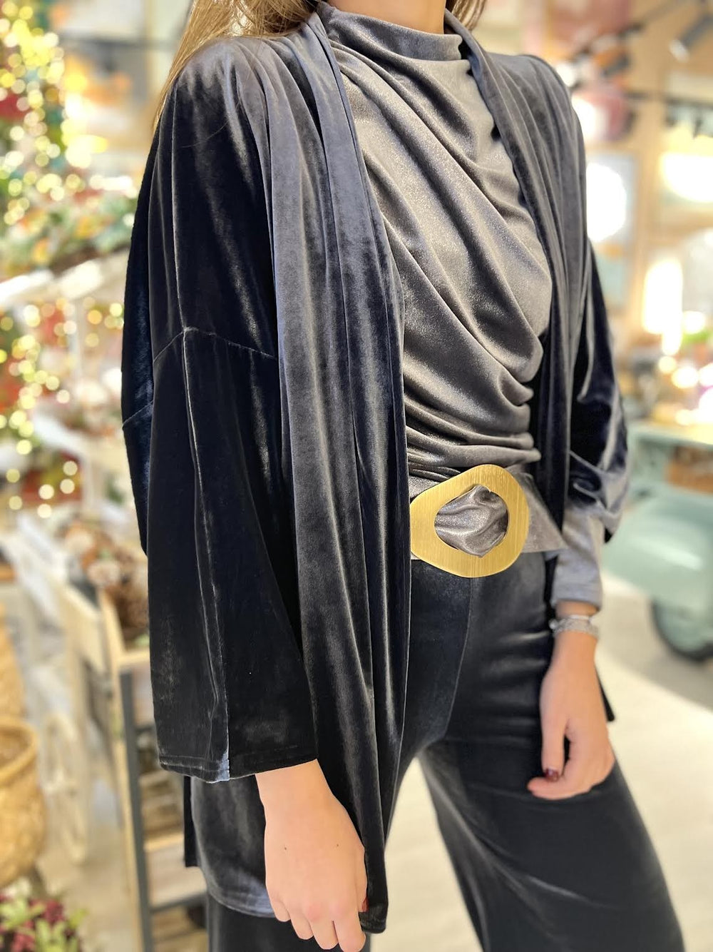 KIMONO CORTO GRIS