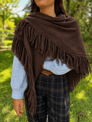PONCHO FLECOS CHOCOLATE