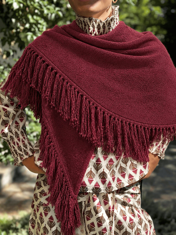 PONCHO FLECOS VINO
