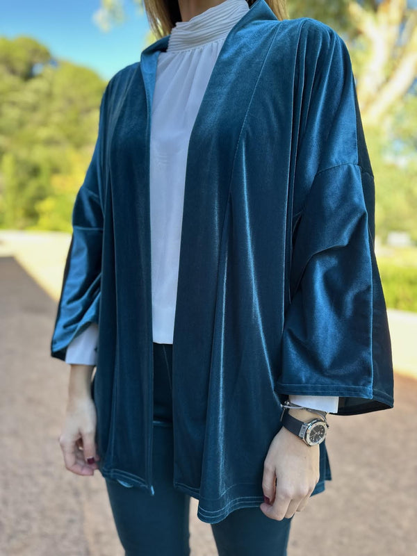 KIMONO CORTO TURQUESA