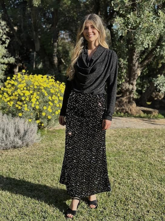FALDA LENTEJUELAS NEGRA