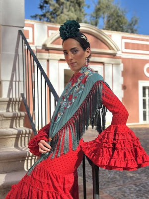 RAMILLETE 3 CLAVELES TURQUESA