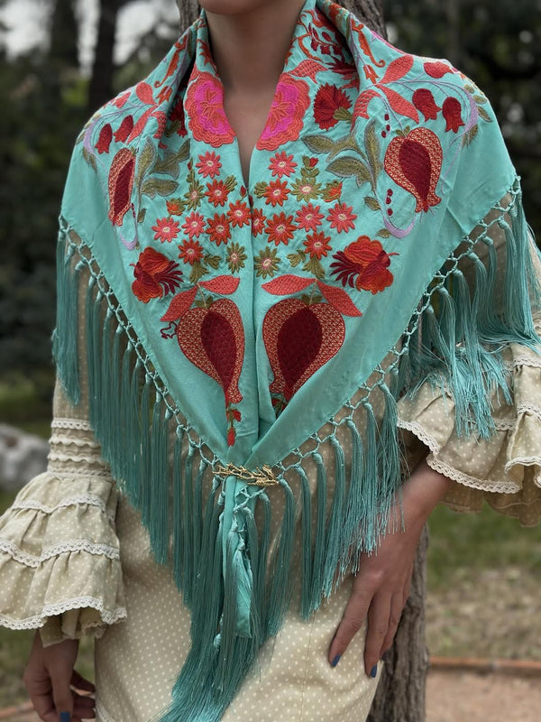 MANTÓN GRANADA TURQUESA