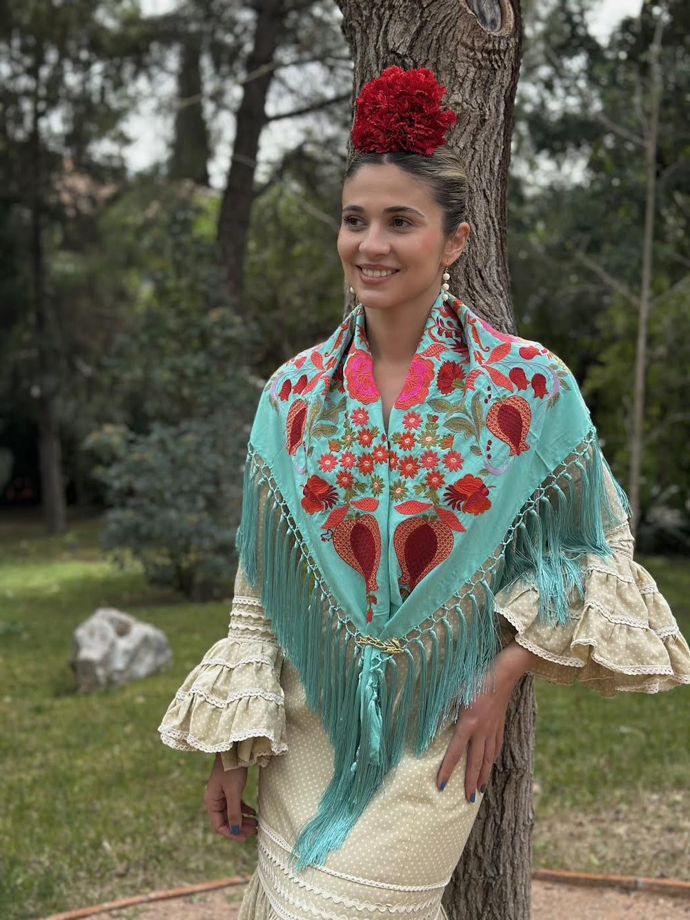 MANTÓN GRANADA TURQUESA