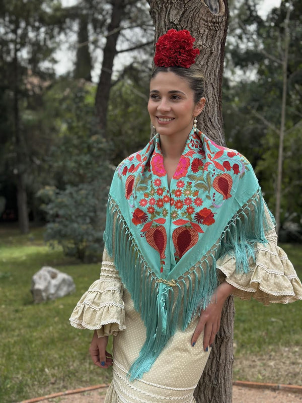 MANTÓN GRANADA TURQUESA