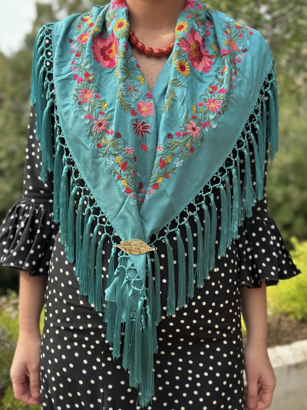 MANTÓN MARGARITA TURQUESA OSCURO