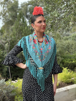 MANTÓN MARGARITA TURQUESA OSCURO