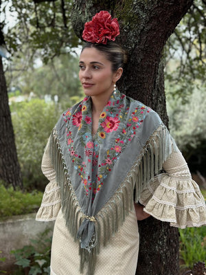 MANTÓN MARGARITA VERDE JABONOSO