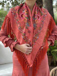 MANTÓN MARGARITA CORAL