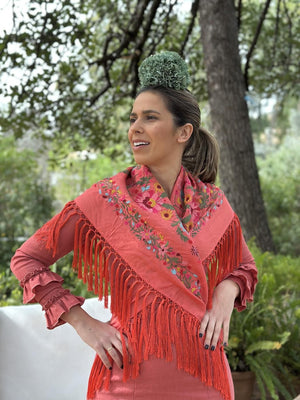 MANTÓN MARGARITA CORAL