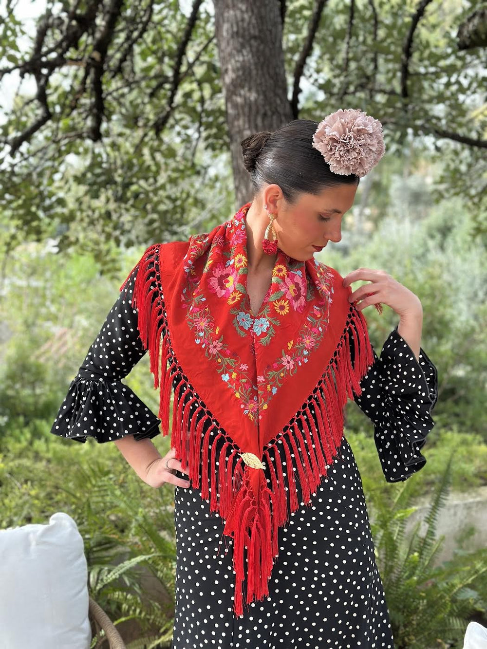 MANTÓN MARGARITA ROJO