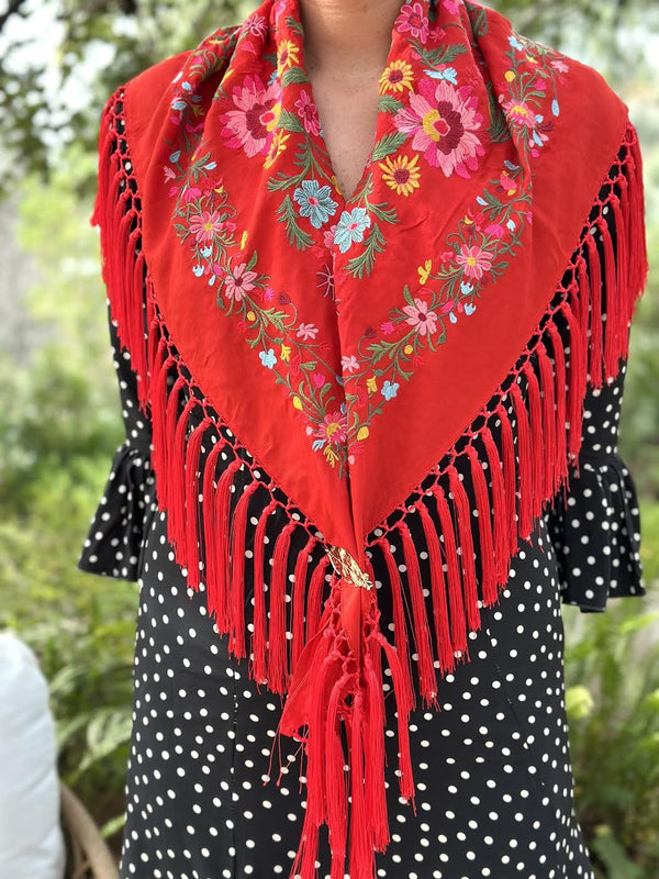 MANTÓN MARGARITA ROJO