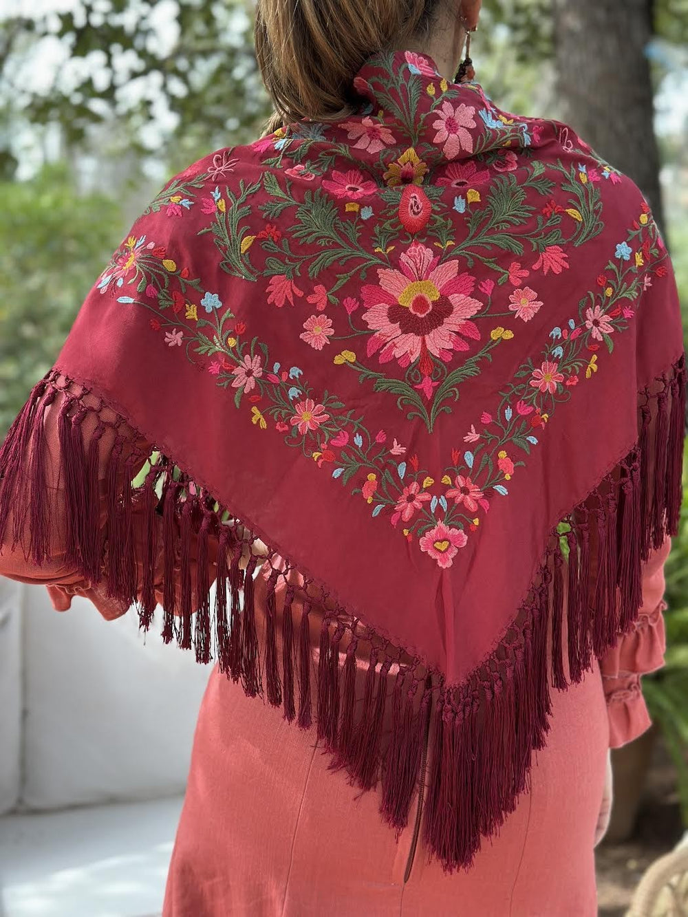 MANTÓN MARGARITA GRANATE