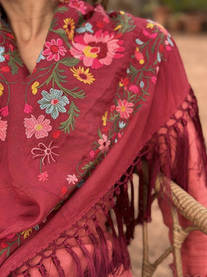 MANTÓN MARGARITA GRANATE
