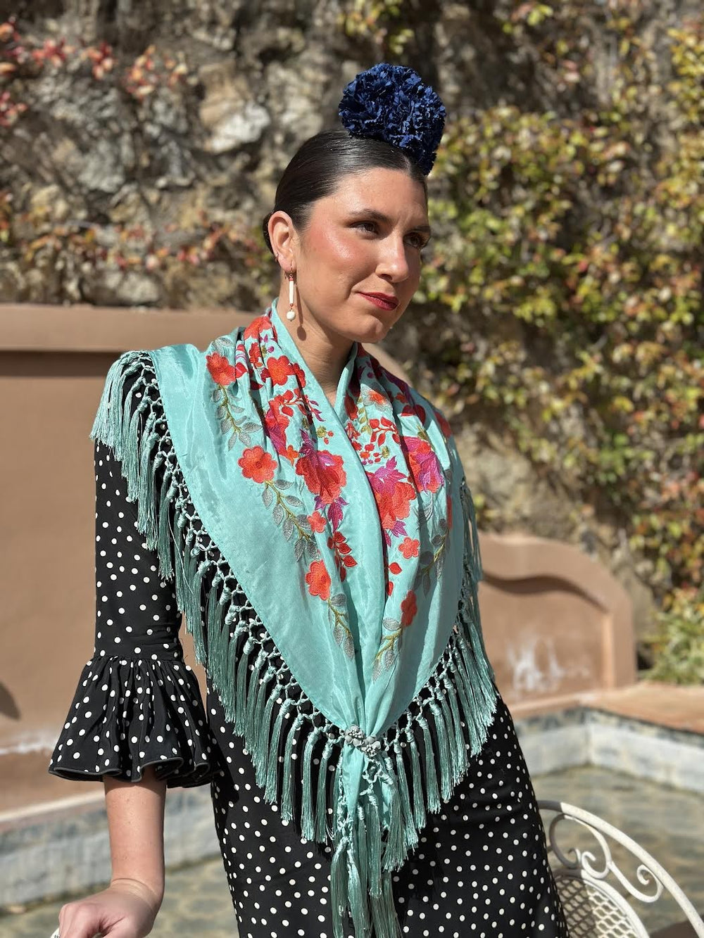 MANTÓN ABRIL TURQUESA