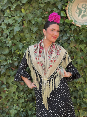 MANTÓN ISABELINO VERDE SECO