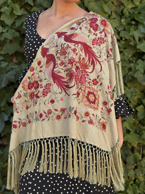 MANTÓN ISABELINO VERDE SECO