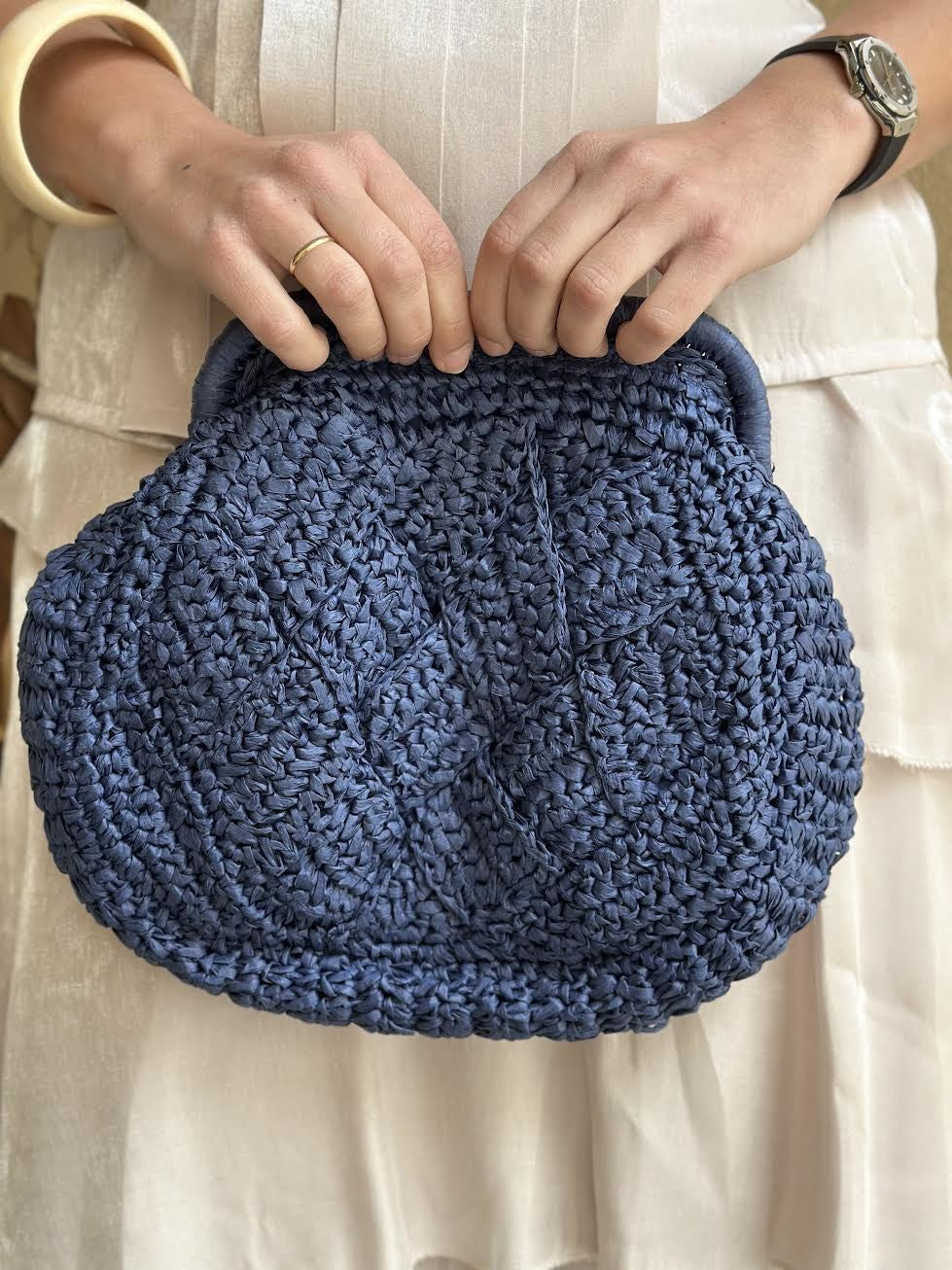 BOLSO RAFIA MAXI AZUL