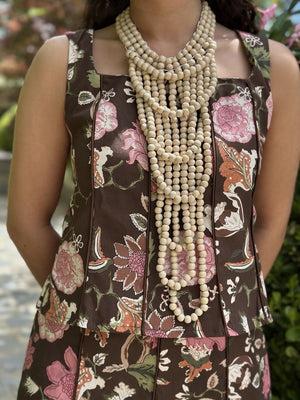 COLLAR CASCADA COLOR HUESO