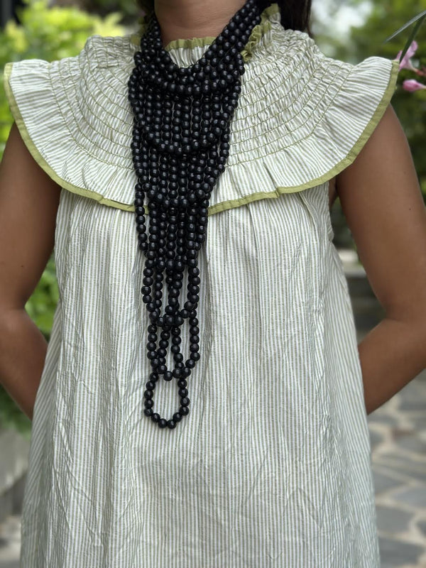VESTIDO RAYITAS VERDE