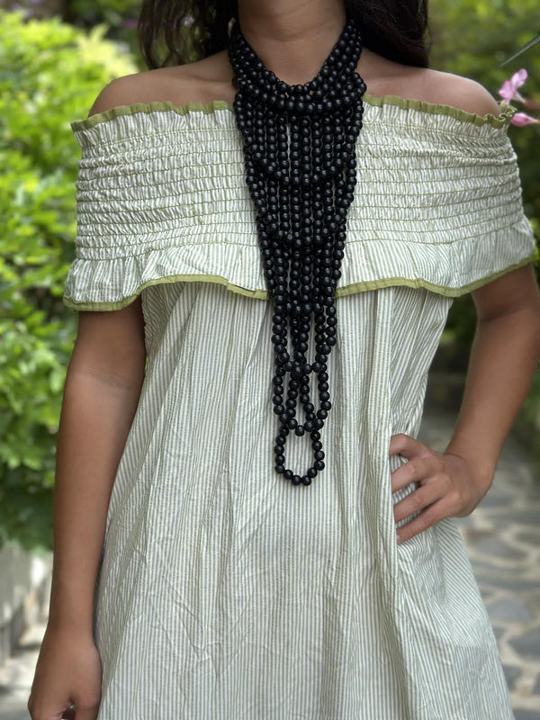 VESTIDO RAYITAS VERDE