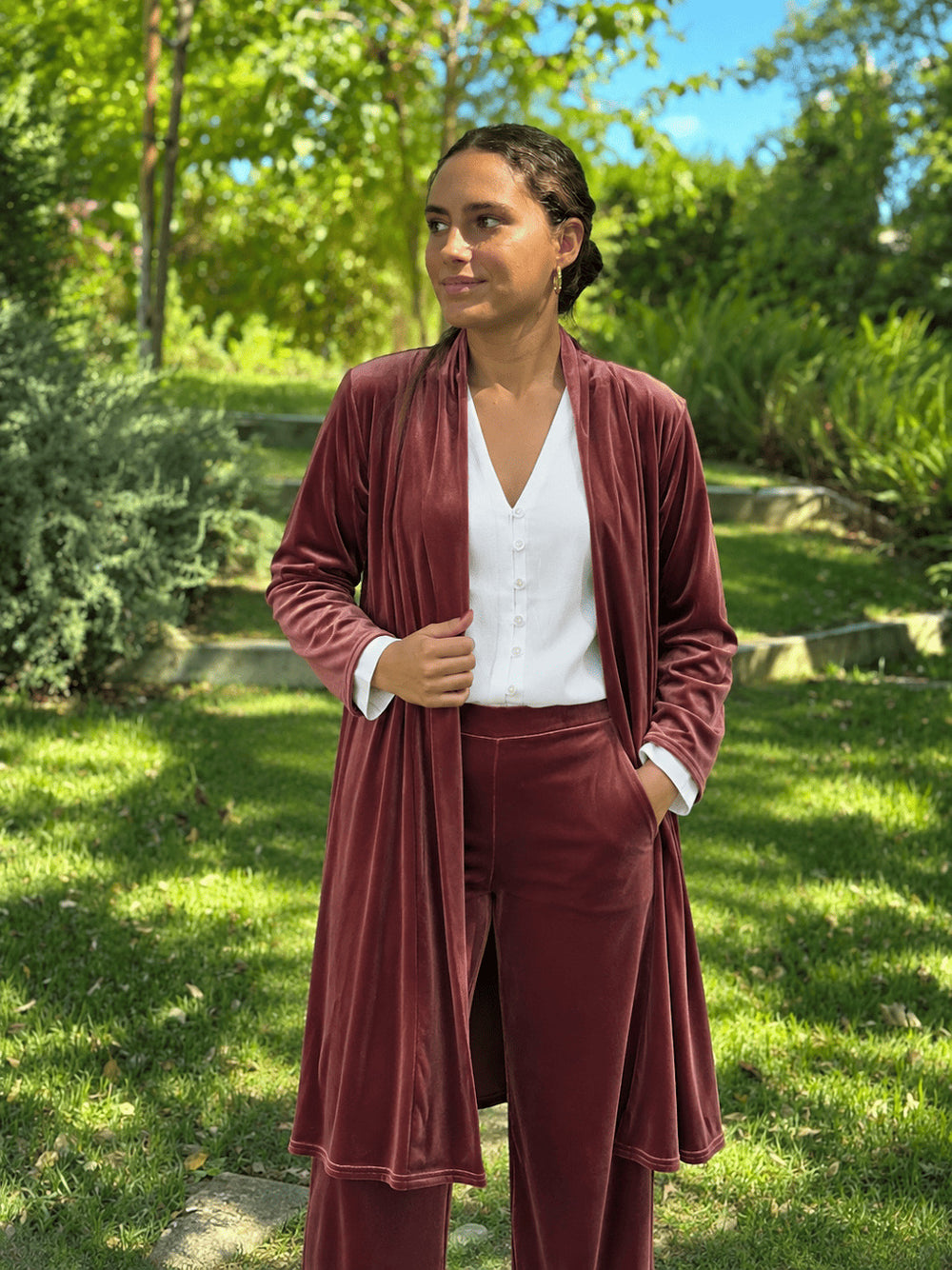 TERRACOTTA MIDI KIMONO