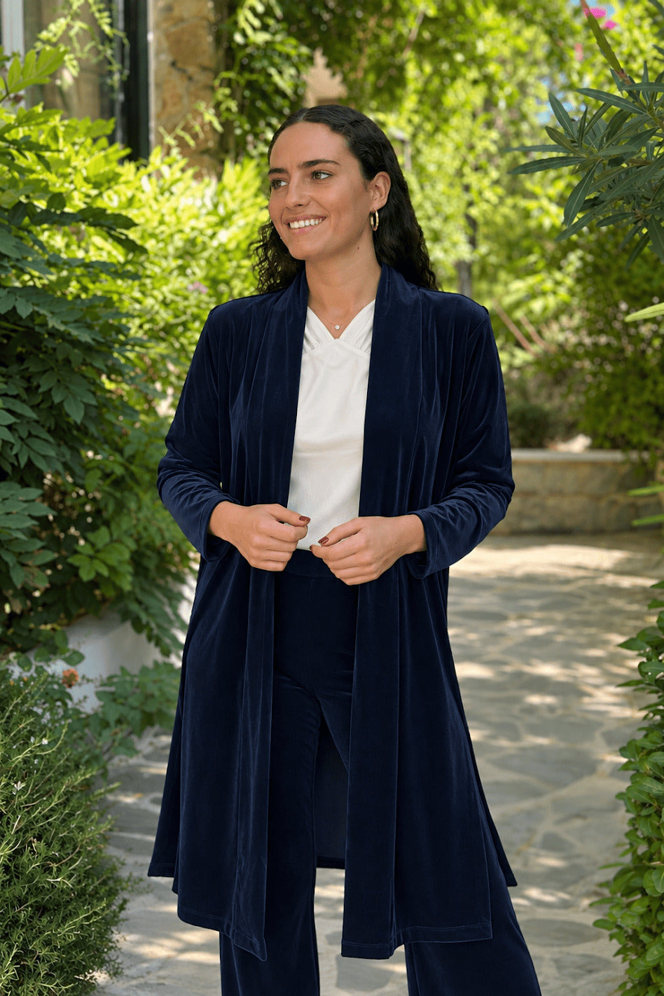 BLUE MIDI KIMONO