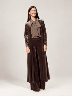 KIMONO LARGO MARRÓN