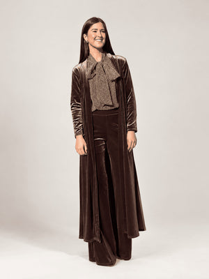 KIMONO LARGO MARRÓN