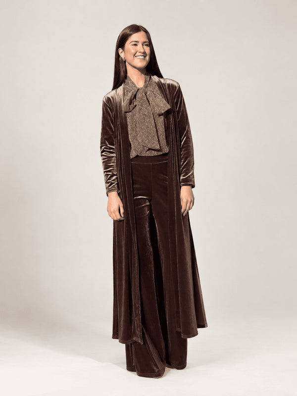 KIMONO LARGO MARRÓN