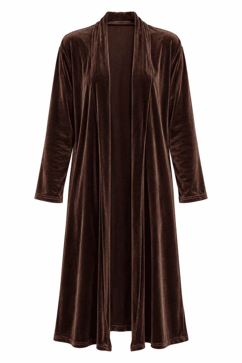 BROWN MIDI KIMONO