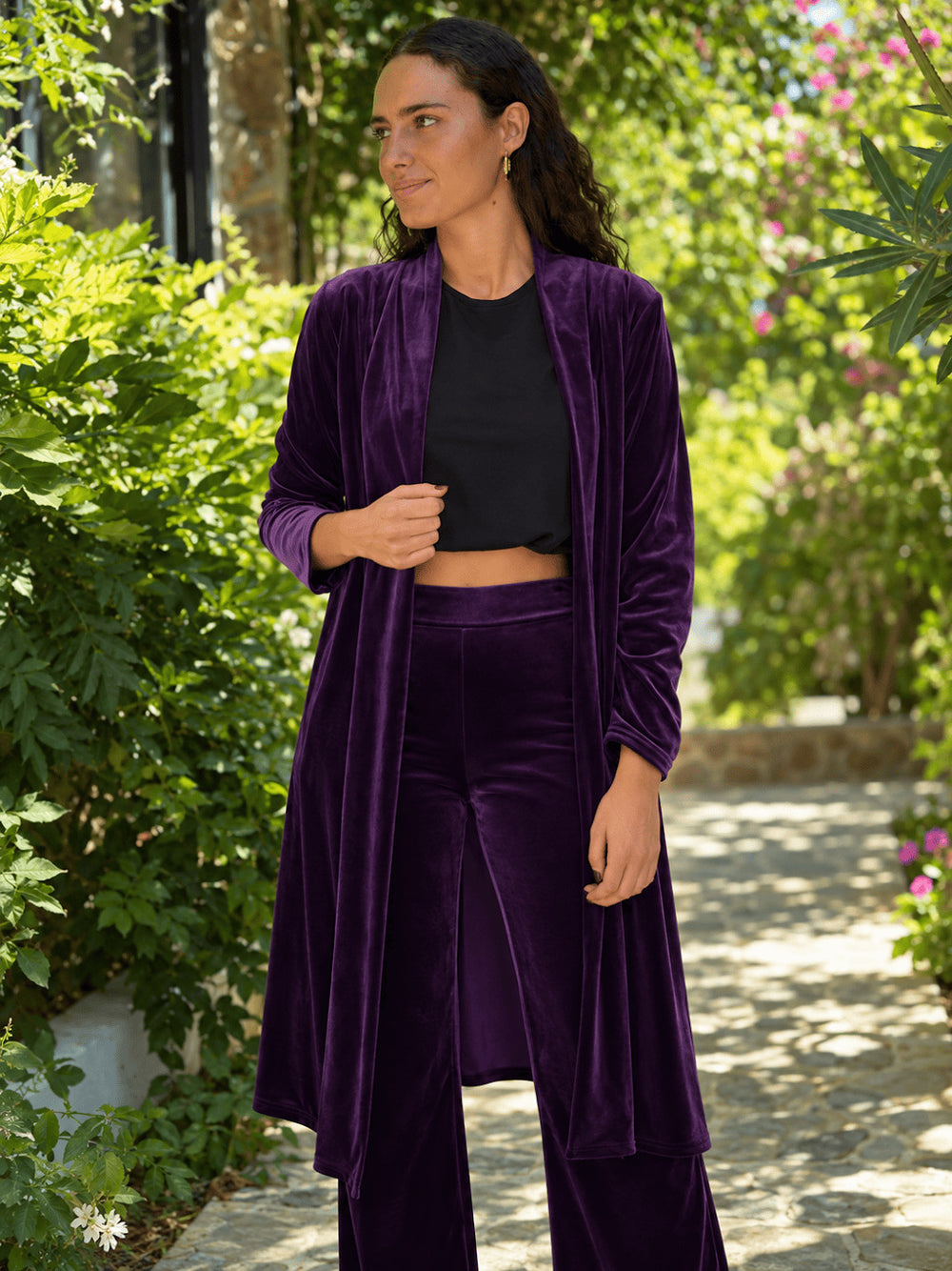 PURPLE MIDI KIMONO