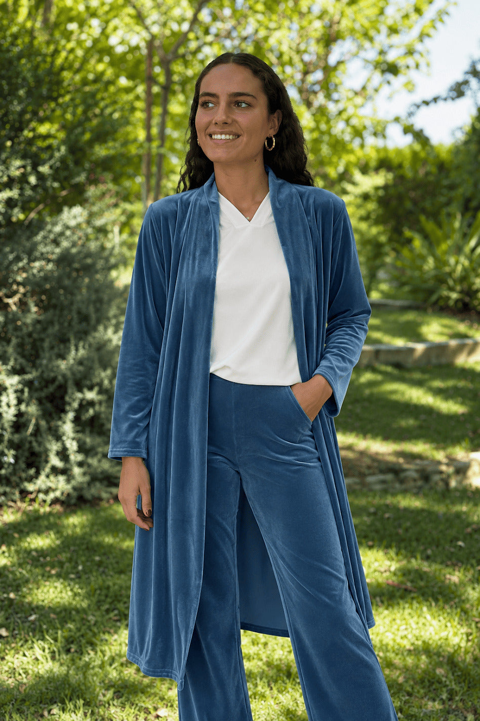 TURQUOISE MIDI KIMONO